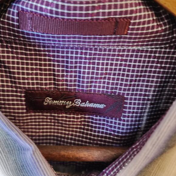 Tommy Bahama Men's XL Striped Shirt - Cotton Silk Blend Long Sleeve Button-Up - Picture 8 of 9